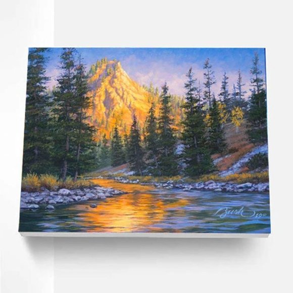 Paint By Numbers Kit First Light Mountain - Picture 3 of 4